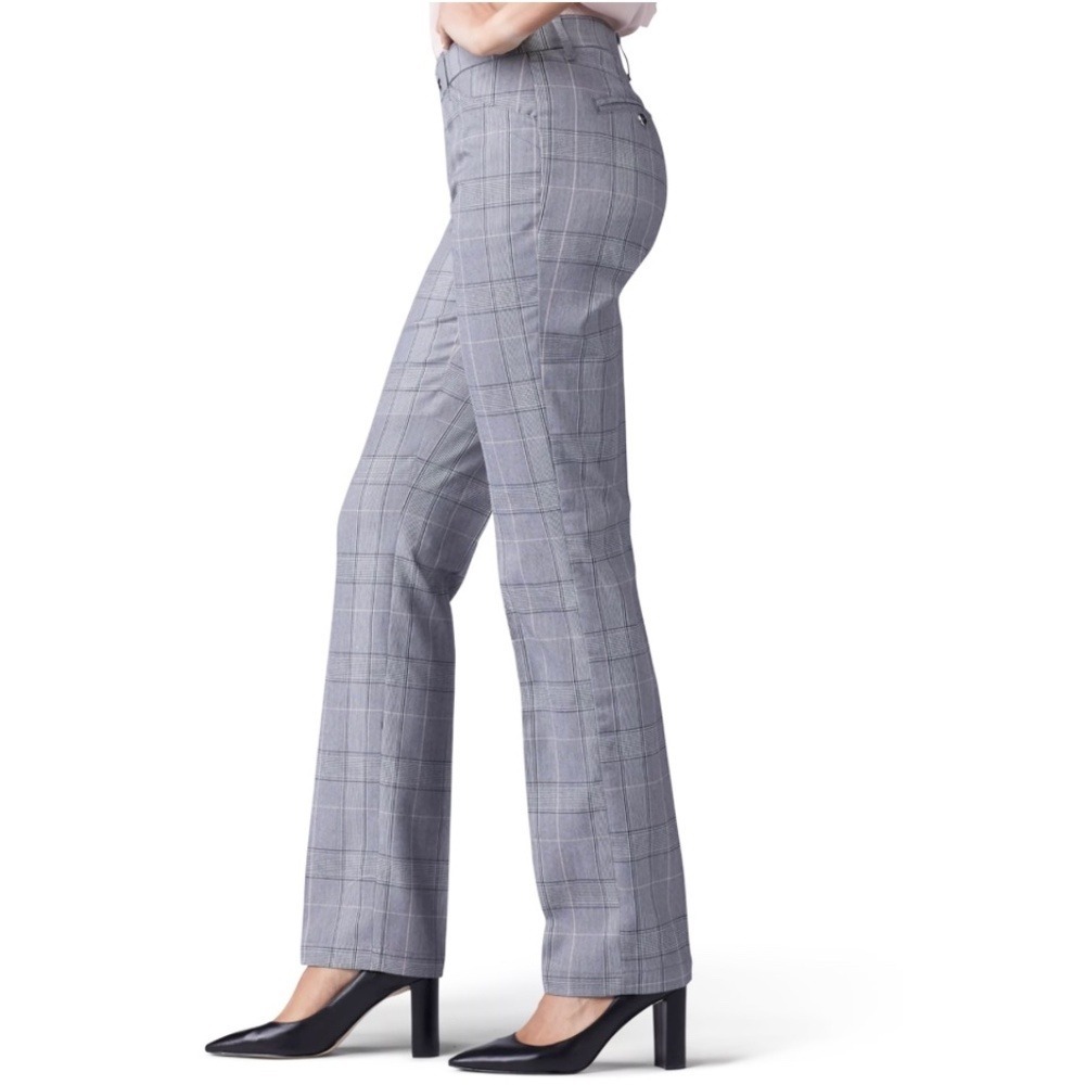 Lee Straight Leg Plaid Trousers, Womens 10 Grey